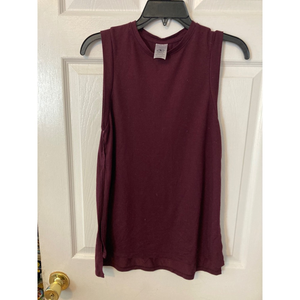Athletic Works‎ Womens Muscle Tank Top Burgundy Maroon Activewear Size S 4-6